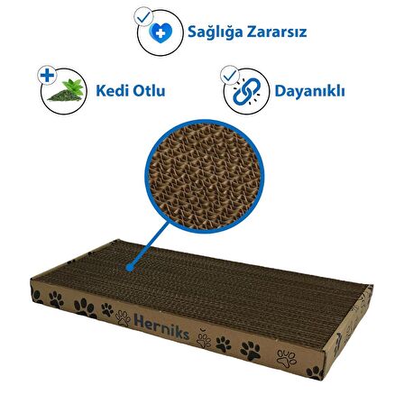 Herniks Doğal Kedi Otlu Kedi Tırmalama Kartonu 44 Cm - HR2011