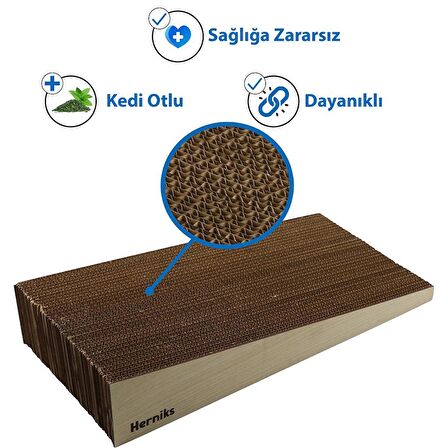 Herniks Doğal Kedi Otlu Kedi Tırmalama Kartonu 43 Cm - HR2016