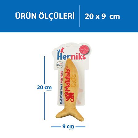 Herniks Matatabili Sesli Peluş Kumaş Kedi Oyuncağı – Jr. Fish 20cm Sarı