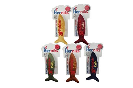 Herniks Matatabili Sesli Peluş Kumaş Kedi Oyuncağı – Jr. Fish 20cm Sarı