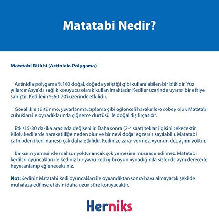 Herniks Matatabili Tüylü ve Sesli Doğal Kedi Çiğneme Çubuklu İp 30cm