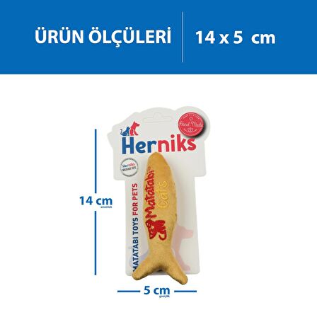 Herniks Matatabili Sesli Peluş Kumaş Kedi Oyuncağı - Fishy 14cm Sarı