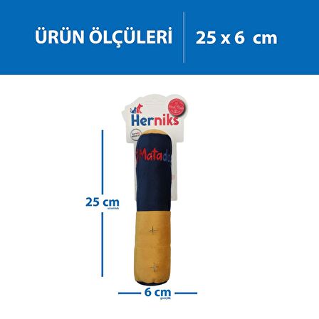 Herniks Sesli Kumaş Nakışlı Köpek Oyuncağı - Rull 25cm Lacivert