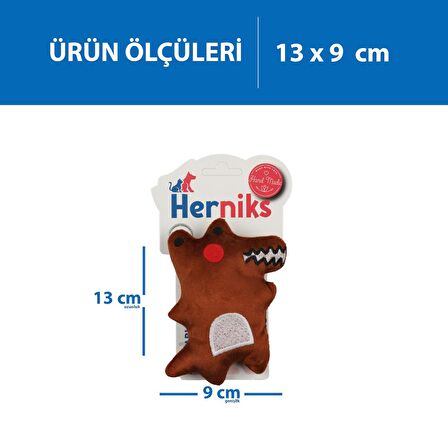 Herniks Sesli Kumaş Peluş Köpek Oyuncağı - Timy 13cm Kahverengi