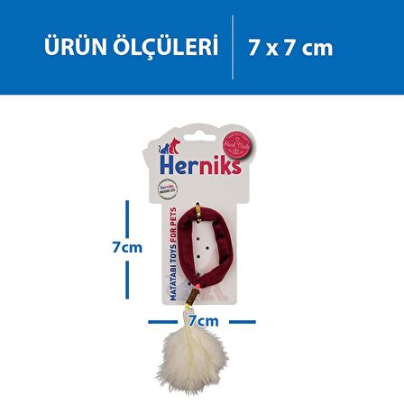 Herniks Matatabili Peluş Kedi Oyuncağı Toky 7 Cm - Bordo