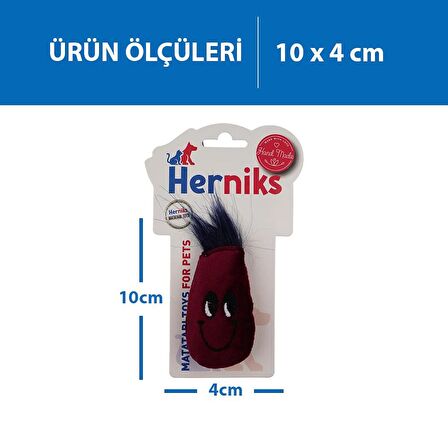 Herniks Matatabili Peluş Kedi Oyuncağı Eggy 10 Cm - Bordo