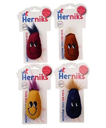 Herniks Matatabili Peluş Kedi Oyuncağı Eggy 10 Cm - Bordo