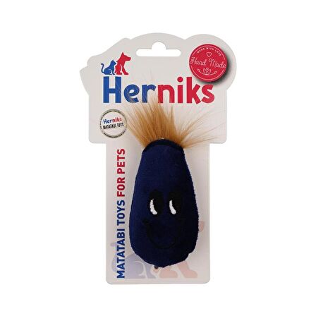 Herniks Matatabili Peluş Kedi Oyuncağı Eggy 10 Cm - Lacivert