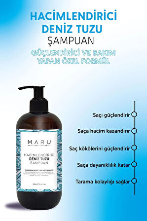 Maru Hacim Ve Dolgunluk Veren Deniz Tuzu Şampuanı 250 ml 8684091008118