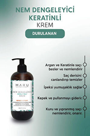 Maru Onarıcı Nem Veren Durulanan Argan Ve Keratin Saç Bakım Kremi 250 ml 8684091009498