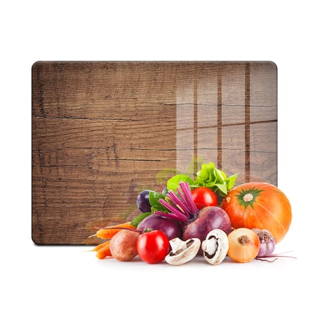 Decovetro Cam Kesme Tahtası ve Sunumluk Eski Ahşap Desenli 25x35 Cm