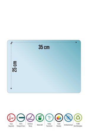 Decovetro Cam Kesme Tahtası ve Sunumluk Eski Ahşap Desenli 25x35 Cm