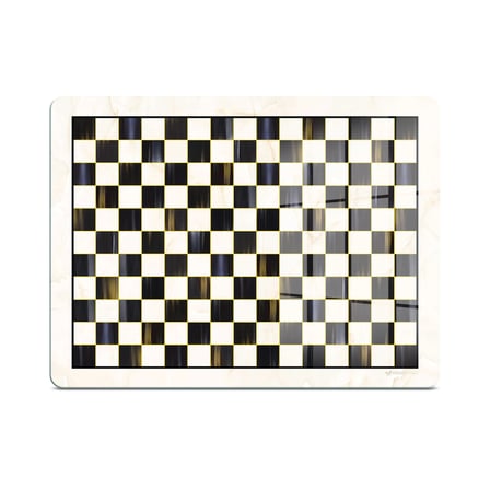 Decovetro Cam Kesme Tahtası ve Sunumluk MacKenzie Dama Desenli 25 x 35 cm