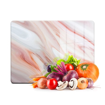 Decovetro Cam Kesme Tahtası ve Sunumluk Kırmızı Mermer Desenli 25 x 35 Cm