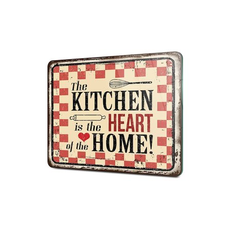 Decovetro Cam Kesme Tahtası ve Sunumluk My Kitchen Heart Desenli 25 x 35 Cm