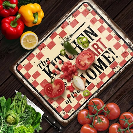 Decovetro Cam Kesme Tahtası ve Sunumluk My Kitchen Heart Desenli 25 x 35 Cm