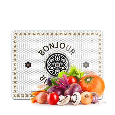 Decovetro Cam Kesme Tahtası ve Sunumluk Amore Bonjour 25 x 35 cm