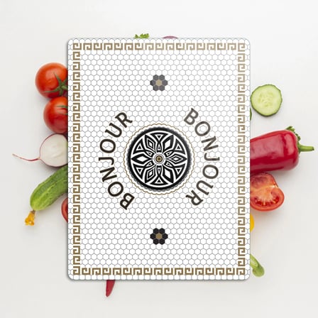 Decovetro Cam Kesme Tahtası ve Sunumluk Amore Bonjour 25 x 35 cm