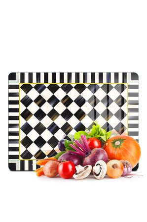 2'li Cam Kesme Tahtası ve Sunumluk MacKenzie Desenli 20 x 30 cm ve 25 x 35 cm