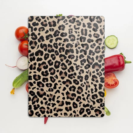 Decovetro Cam Kesme Tahtası ve Sunumluk Leopar Desenli 20 x 30 cm