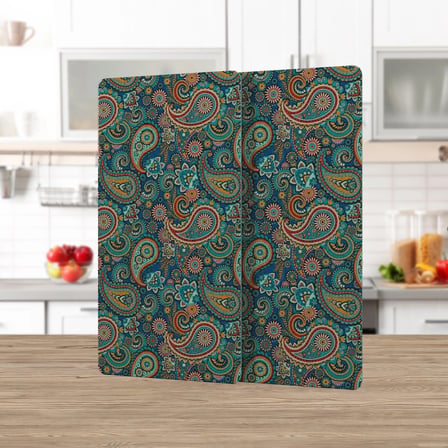 Decovetro Cam Kahve Sofra Sunum Tablası 2'li Set Şal Desenli 30 x 15 cm