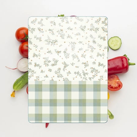 Decovetro Cam Kesme Tahtası ve Sunumluk Minimal Flower & Buffalo Desenli 20 x 30 cm