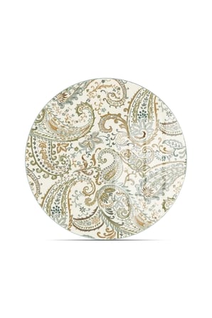 Decovetro Cam Kesme Tahtası ve Sunumluk Yuvarlak Şal Desenli 30 x 30 cm