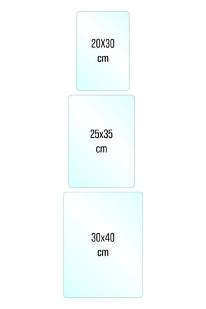 3'lü Cam Kesme Tahtası ve Sunumluk MacKenzie Desenli 20 x 30, 25 x 35 ve 30 x 40 cm