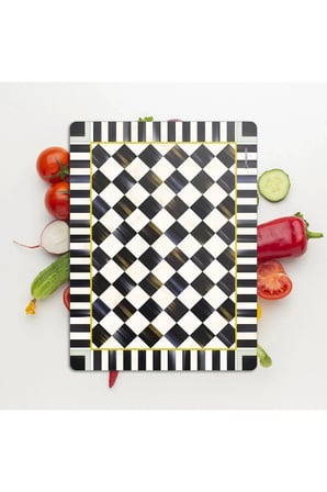 3'lü Cam Kesme Tahtası ve Sunumluk MacKenzie Desenli 20 x 30, 25 x 35 ve 30 x 40 cm