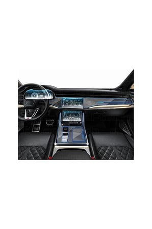 Audi Q7 Navigasyon Dijital Gösterge 9h Nano Ve Piano Black Uyumlu Tpu Koruyucu 8li Set 2020-2026