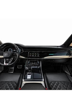 Audi Q7 Navigasyon Dijital Gösterge 9h Nano Ve Piano Black Uyumlu Tpu Koruyucu 8li Set 2020-2026