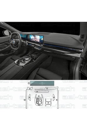 Bmw 5 Seri Uyumlu Navigasyon Dijital Gösterge Nano Ve Piano Black 9h Tpu Koruyucu 10 Lu Set 2024-2026