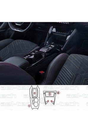 Peugeot 2008 E-Toggle Uyumlu Vites Etrafı Piano Black TPU Koruyucu 6 lı Set