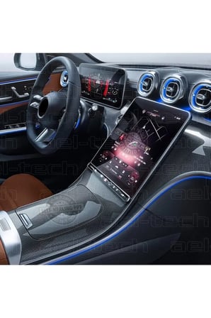Mercedes C Seri W206 Navigasyon,Dijital gösterge ve Orta konsol uyumlu Nano Ekran Koruyucu 3'lü Set
