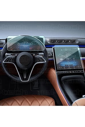Mercedes S Seri Navigasyon ve Dijital gösterge uyumlu Nano Ekran Koruyucu 2li Set 2020-2025