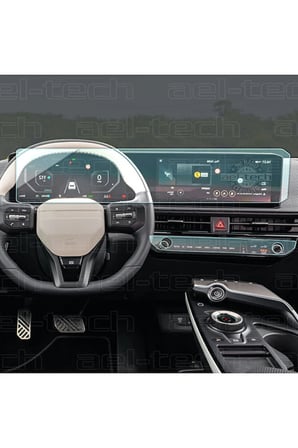 Kia EV6 Uyumlu Dijital Gösterge,Navigasyon ve Klima 9H Nano Ekran Koruyucu 2 li Set 2024-2025