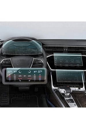 Audi A6 Dijital Gösterge,Navigasyon,Klima Kontrol Uyumlu Nano Ekran Koruyucu 4lü Set 2019/2025