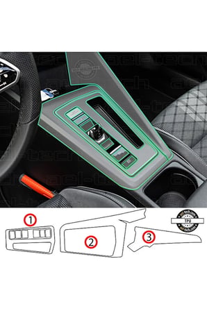 Volkswagen Golf 8,5 Uyumlu Piano Black TPU Koruyucu 3lü Set 2025