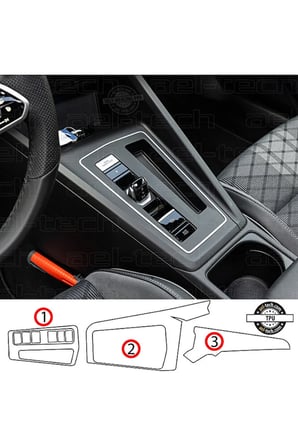 Volkswagen Golf 8,5 Uyumlu Piano Black TPU Koruyucu 3lü Set 2025