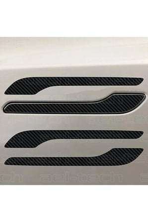 Tesla Model Y Kapı Kolu uyumlu 5D Karbon Görünüm Tpu  Koruyucu 4lü Set 2025
