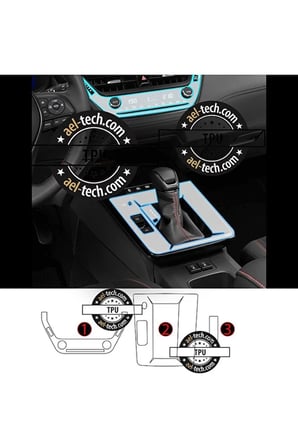 Toyota Corolla Cross Uyumlu Vites Etrafı,Vites Göstergeve Klima Üstü Piano Black Tpu Koruyucu 3lü S