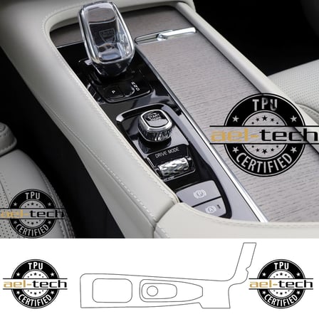 Volvo XC90 Uyumlu Vites Etrafı Piano Black TPU Koruyucu 2019-2024