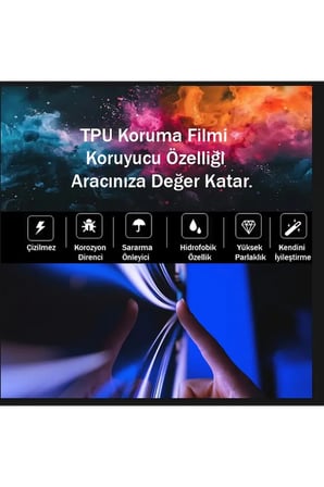 Ssangyong Torres / Actyon Uyumlu Vites Etrafı Piano Black TPU Koruyucu 2025-2026