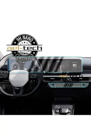 Kia Stonic Uyumlu Navigasyon ve Klima 9H Nano Ekran Koruyucu 2’li Set 2025-2026