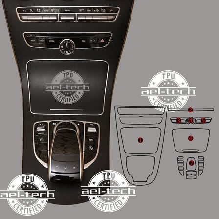 Mercedes C Seri Uyumlu Piano Black TPU Koruyucu 7li Set 2019-2022