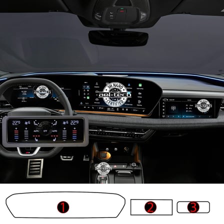 Audi A6 E-Tron Dijital Gösterge,Navigasyon,Klima Kontrol Uyumlu 9h Nano Ekran Koruyucu 3lü Set 2025-2026