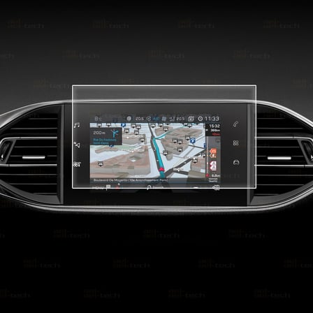 Peugeot 308 7 Inç Navigasyon Cam Ekran Koruyucu 2018-2021