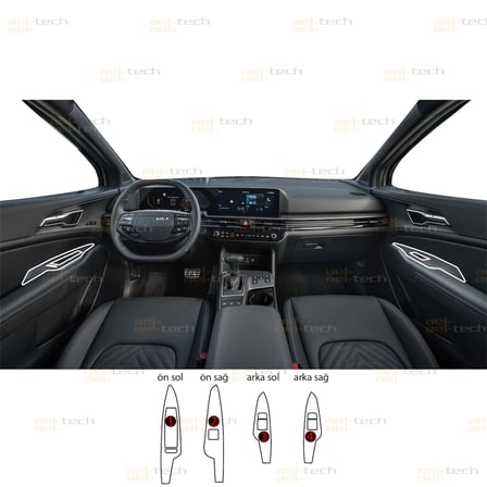Kia Sportage Cool,Live,Vision Uyumlu Ön Ve Arka Kapı Kolları TPU Koruyucu 4lü Set 2026-2027