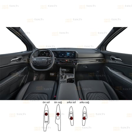 Kia Sportage Cool,Live,Vision Uyumlu Ön Ve Arka Kapı Kolları TPU Koruyucu 4lü Set 2026-2027