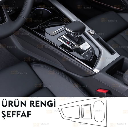 Audi A4 Vites Etrafı Piano Black Konsol Esnek Nano Ekran Koruyucu 2020-2024
